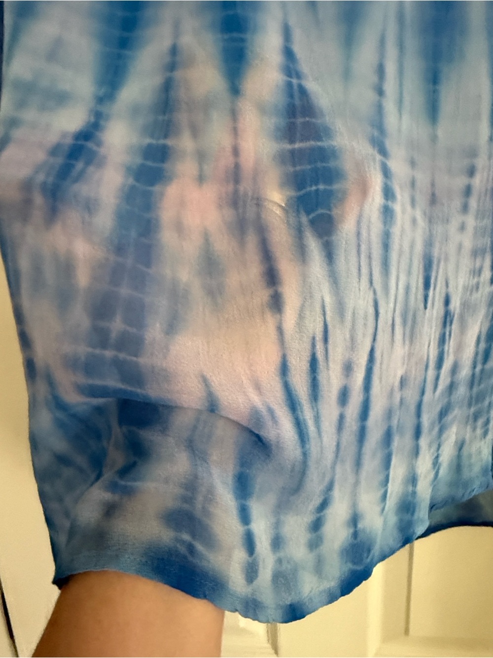 Gypsy 05 Blue Tie-Dye Sheer Tunic Top - Picture 2 of 7